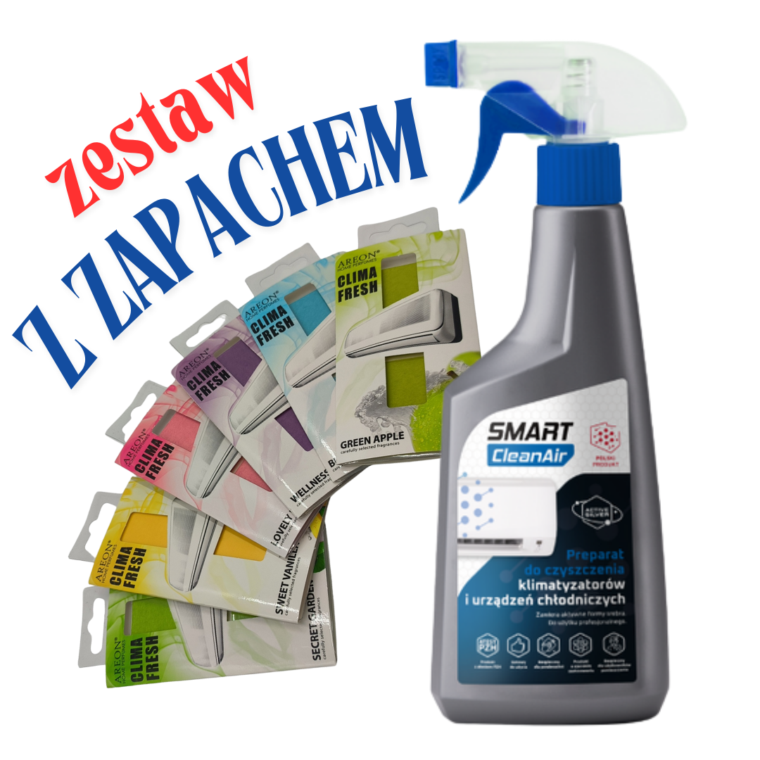 Zestaw do domowego czyszczenia klimatyzacji Preparat Smart CleanAir 0,5L + Wkład zapachowy