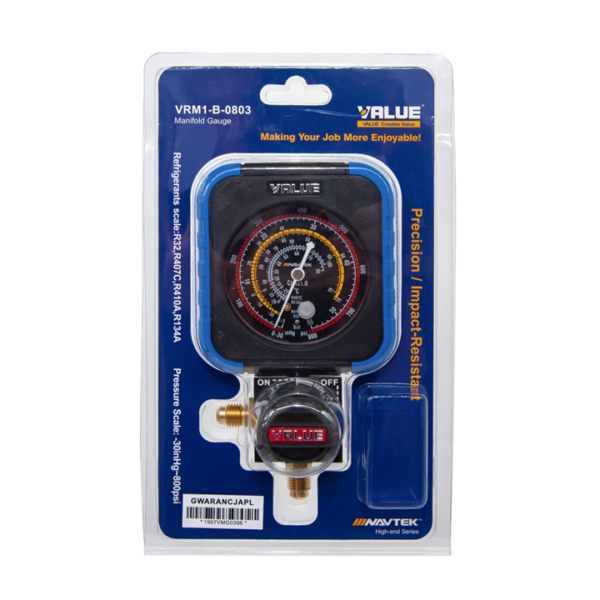 Pojedynczy manometr analogowy wysokiego ciśnienia NAVTEK VRM1-B-0803