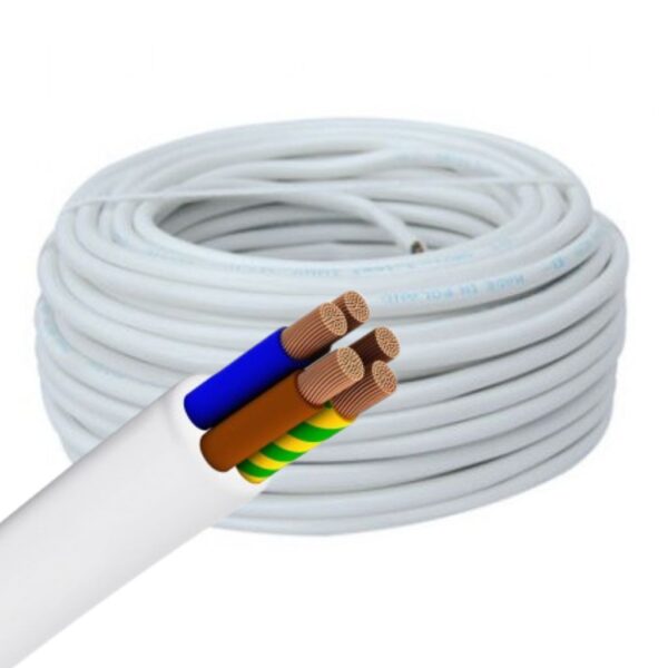 Przewód OWY 5 x 1,5 mm2 okrągły biały 300/500V – 1 mb