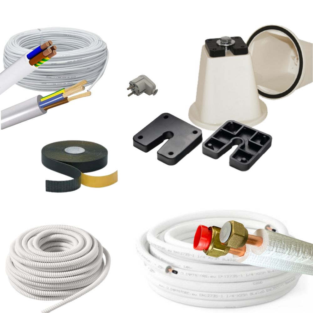 Zestaw montażowy klimatyzatora 2.5-3.5kW - 10 mb. z podstawą stożkową PVC 0501SC