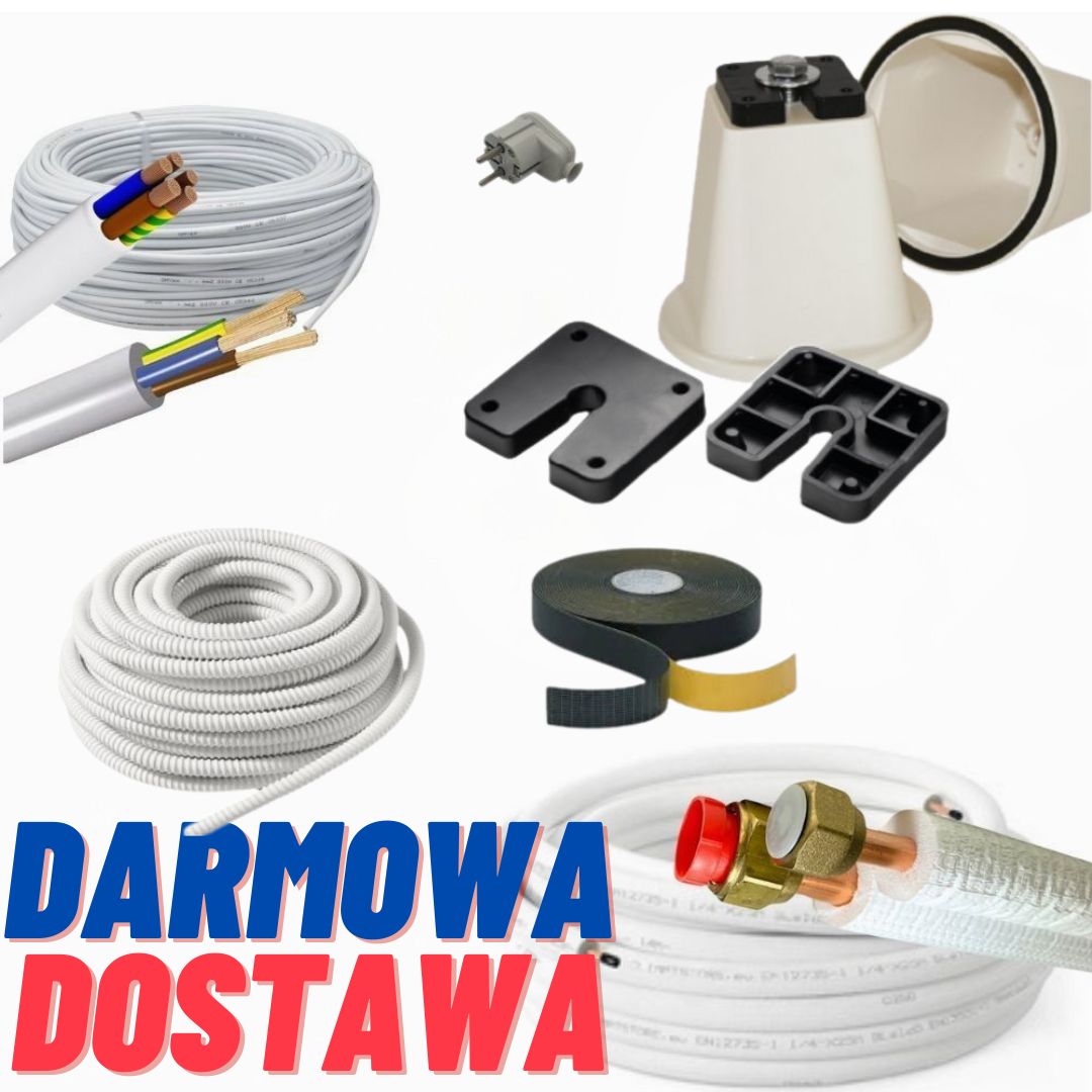 Zestaw montażowy klimatyzatora 2.5-3.5kW - 3mb. z podstawą stożkową PVC 0501SC