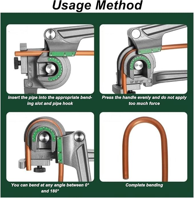 Giętarka do Rur 3 w 1, 180 Stopni 1/4 3/8 1/2 Cala Giętarka do Rur Miedzianych, Super Stars ST-612-A - obrazek 3